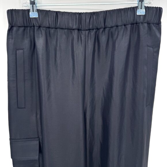 TIBI Celia Drape Pull On Wilt Wide Leg Tapered Jogger Ankle Pants Size L Large - Picture 4 of 10